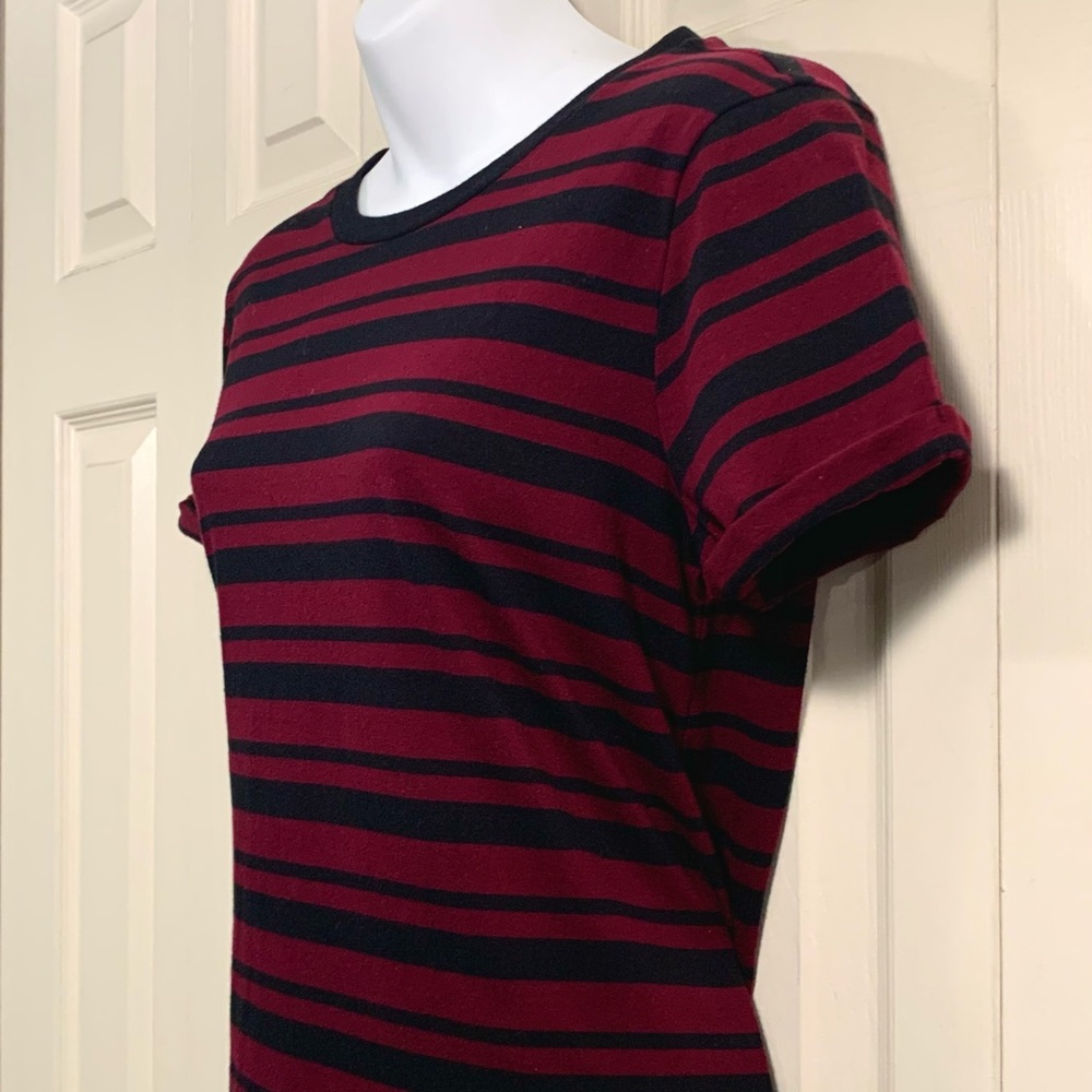♥️ 🕶 Striped Burgundy Shirt Dress - Picture 6 of 16